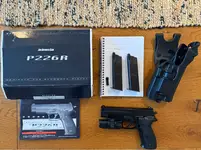 KSC P226 + 2 gas tight mags, blackhawk holster and led torch