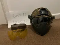 Tactical helmet with blown glass