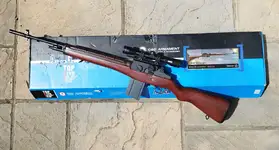 Wood stock M14 rifle by G&G