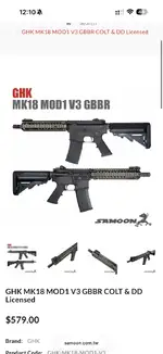 GHK MK18 v3 or Forged Receiver