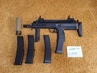 VFC MP7 gbb with 4 mags and clutch precision back plate/stock latch and mlok side rails + SOCOM46-MINI Suppressor and flash hider.