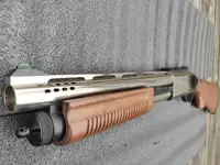 Chrome & Wood Gas Shotgun - Golden Eagle