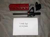 G&G Armament CM16 Raider AEG Two Tone Red / Tan Polymer Handguard + Outer Barrel + Rear Iron Sight