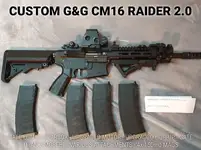 Custom G&G CM16 Raider 2.0 AEG w/ Gate Eon/Titan MOSFET/Gearbox, Upgraded Motor, etc with Attachments