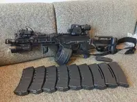 The fully upgraded E&L AK105 with drum mag – an absolute killer.