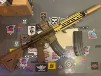 Vfc Hk 416a5 v2 gbbr in fde with upgrades and 2 mags.
