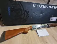 S&T Spring Pump Shotgun - Wood & Chrome
