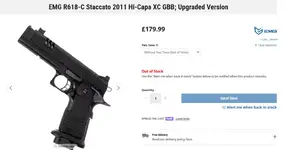 R618-C Staccato 2011 Hi-Capa XC GBB; Upgraded Version
