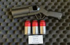 Cyma MOSCART Launcher and Nuprol MOSCART Shells