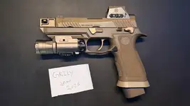 Custom Sig Sauer P320 M18X Full Frame With Tucked Comp FDE, Steel upgrades