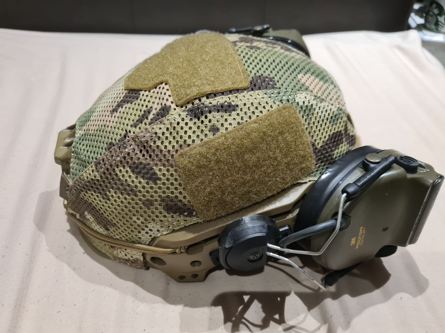 Team Wendy Ltp Tan With Multicam Helmet Cover And Peltor Comtac Xps 