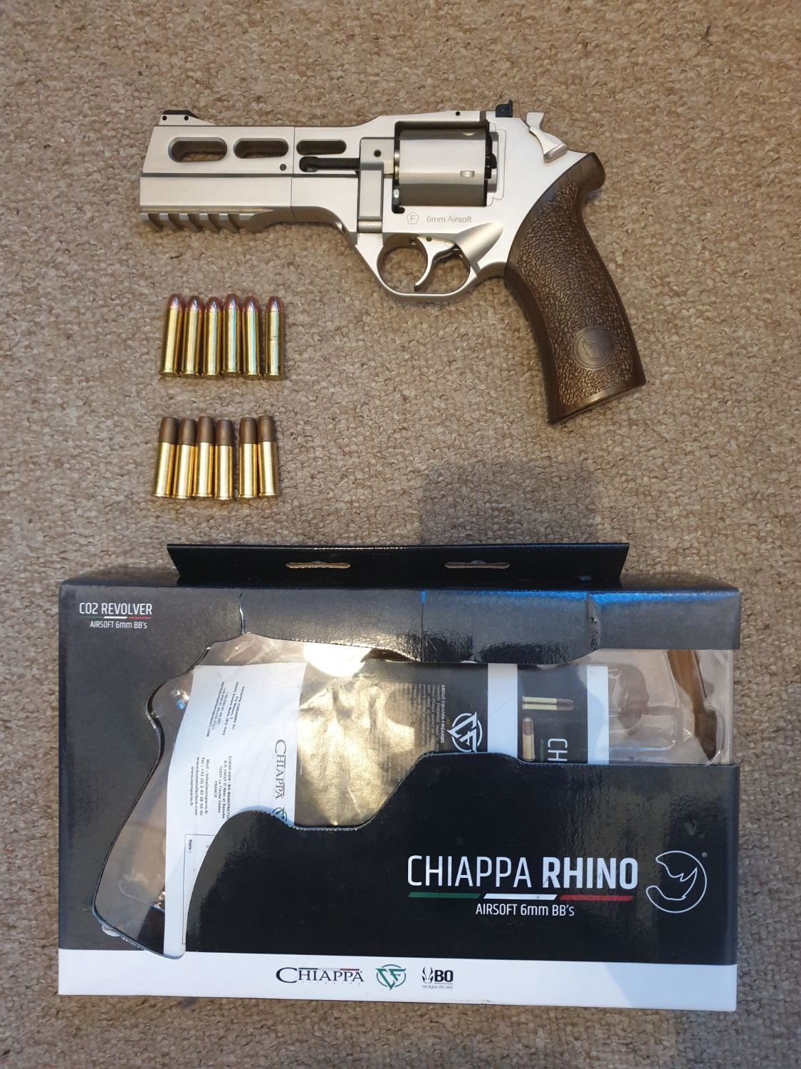 Chiappa Rhino 50DS In Silver, Like New, Boxed - Gas Pistols - Airsoft