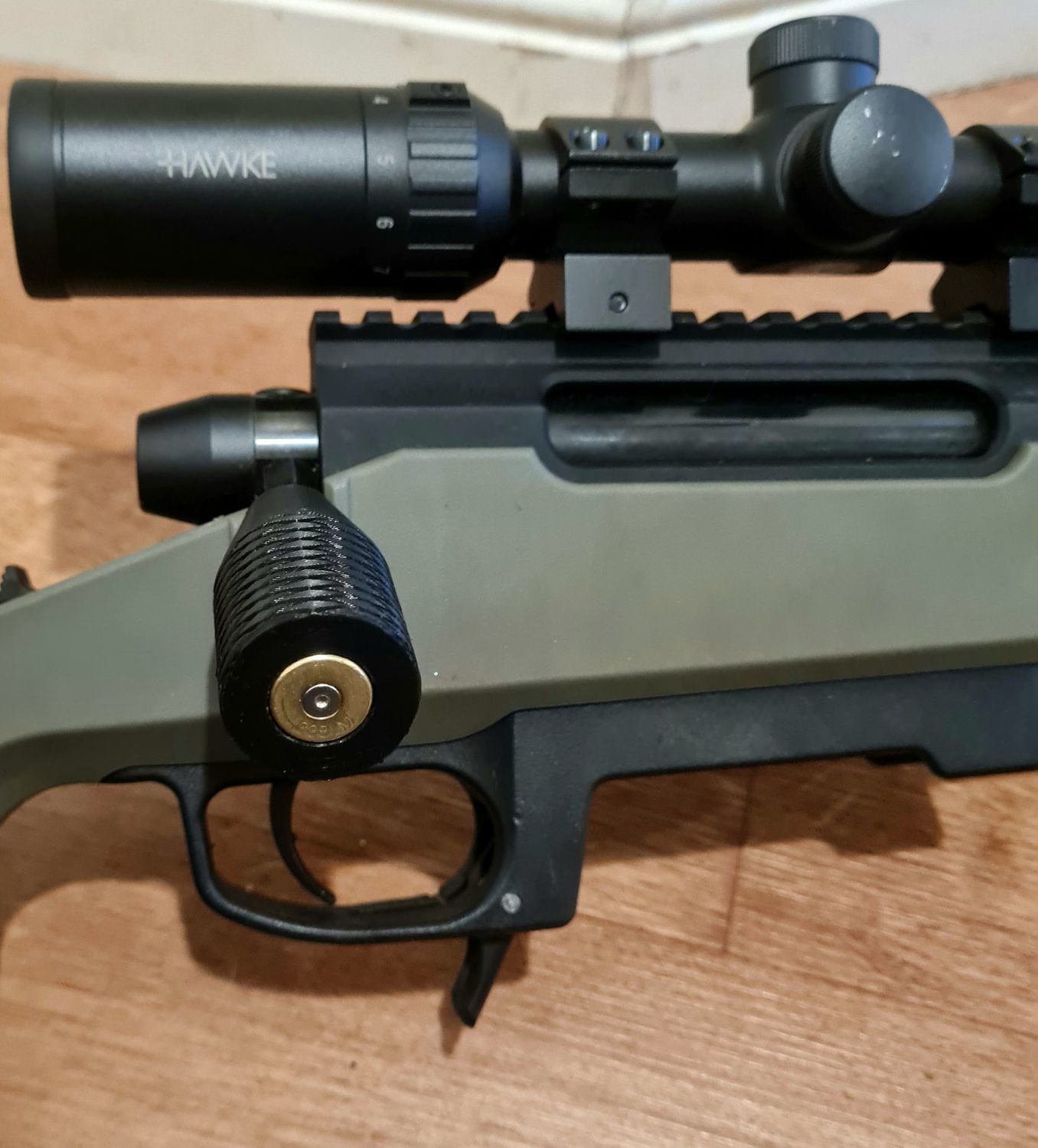 Silverback TAC 41/ SRS extended bolt knob with 338 Lapua Magnum case ...