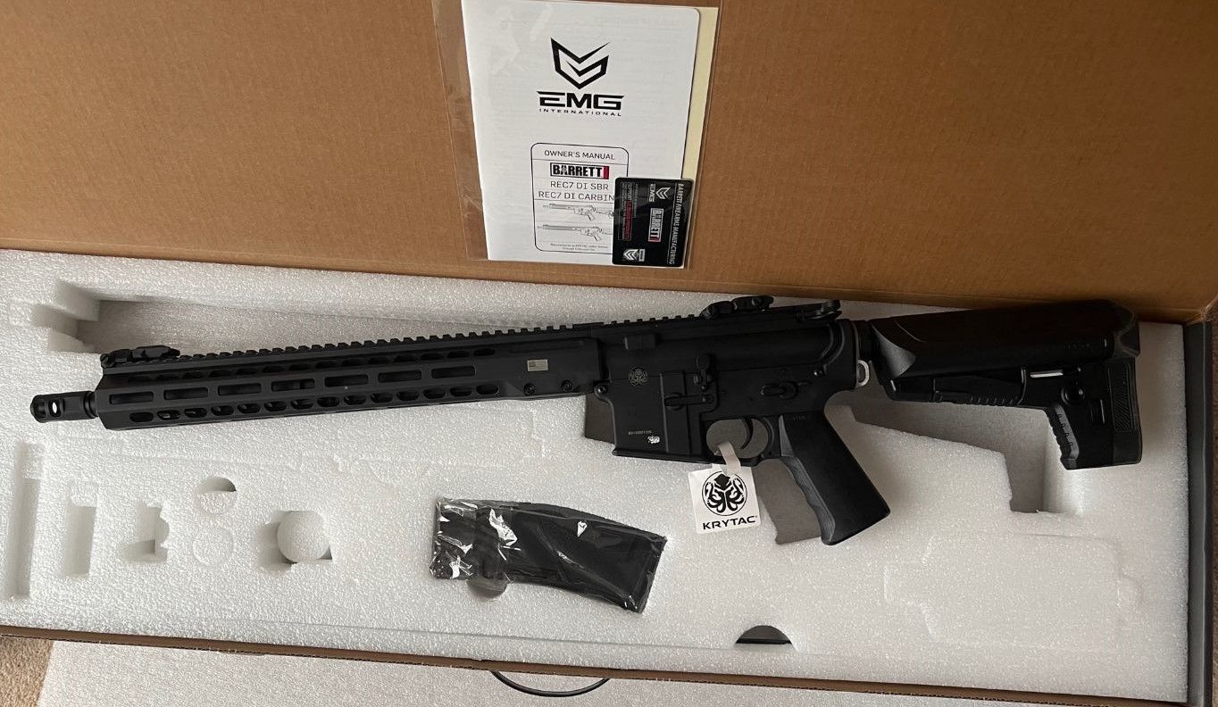 brand new Krytac Barrett REC7 SBR – Black - Electric Rifles