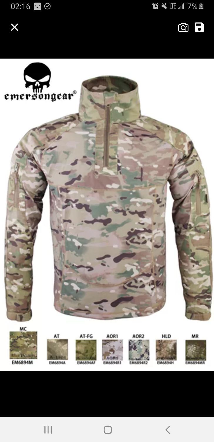 Genuine Multicam combat shirt with integrated elbow pads - Gear ...