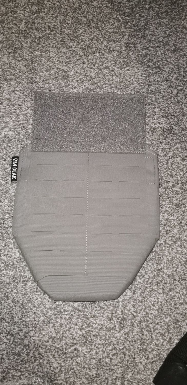 Grey plate carrier groin protector w/ molle & pouch - Gear - Airsoft ...