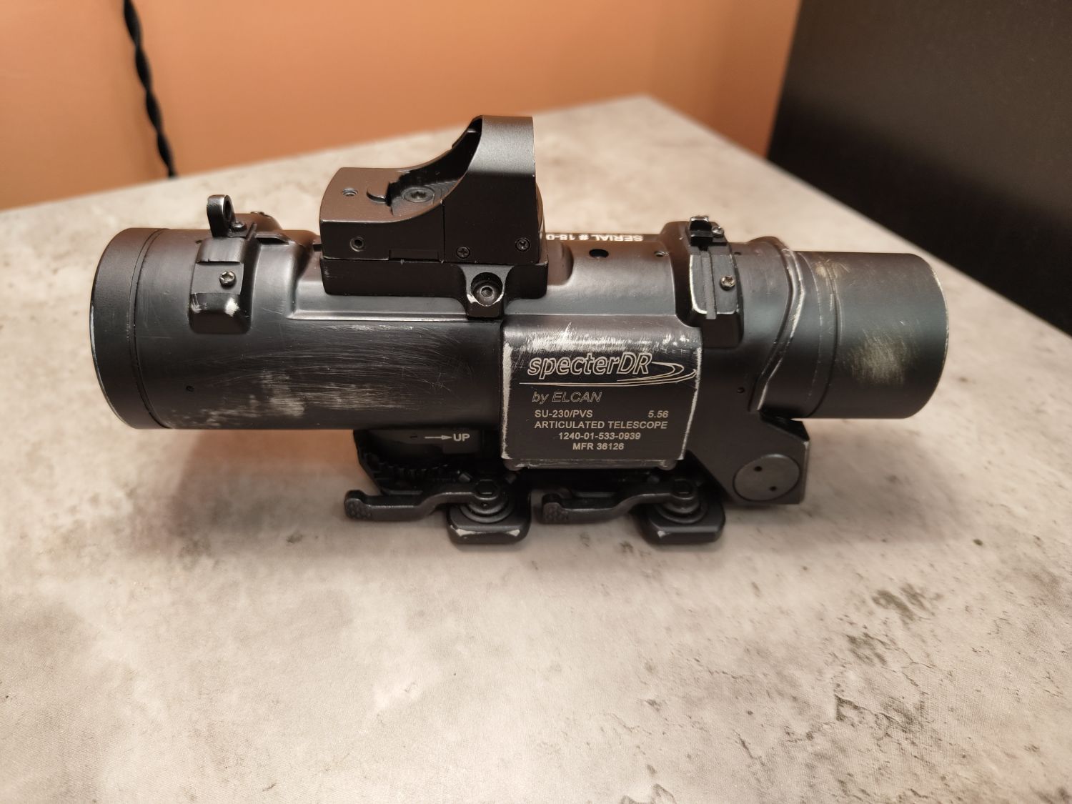 ELCAN Specter 14x DR sight with Red Dot and Killflash Parts