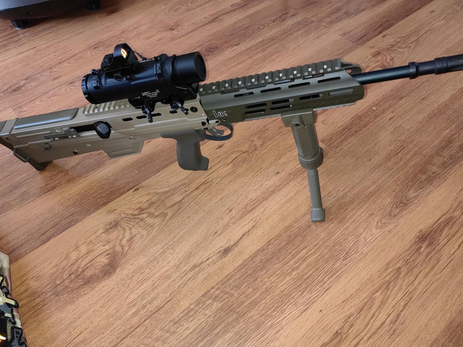 ICS Angry Gun L85A3 Airsoft Rifle With L85 scope and reddot setup ...