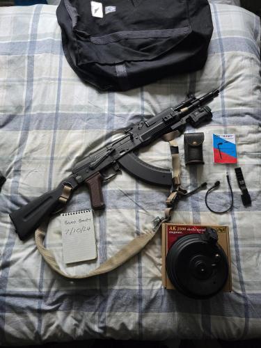 More information about "E&L Essential Zaslon AK104 Package: comes with 1x Nuprol AK104 762 Magazine and 2x Cyma Steel 762 Drums, 5.11 Sandstone Sling, Genuine Zenitco Klesch"