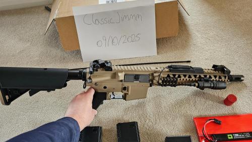 More information about "M4 Style Tan Rifle with everything needed"
